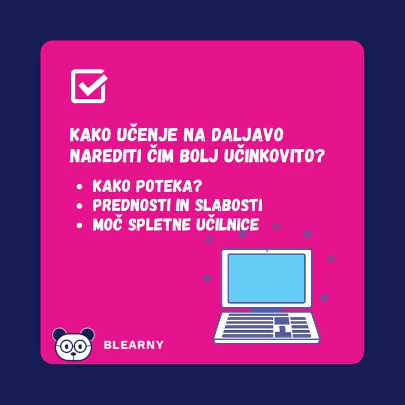 E učenje-kako učenje na daljavo narediti čim bolj učinkovito?